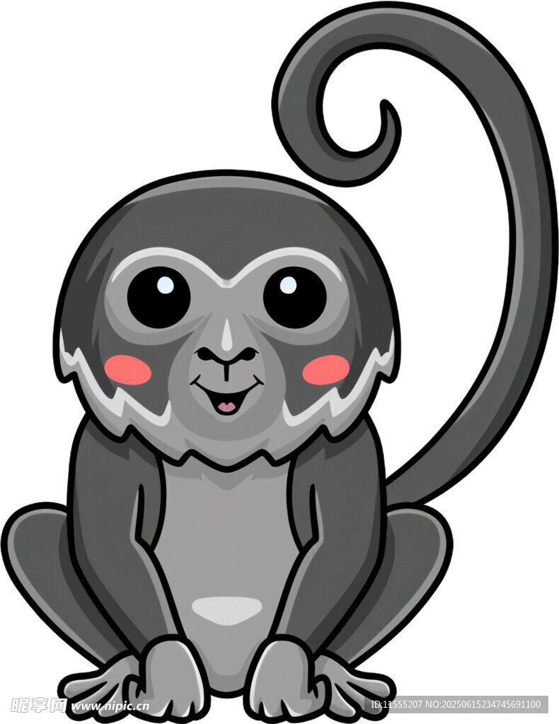 可爱卷尾猴卡通形象