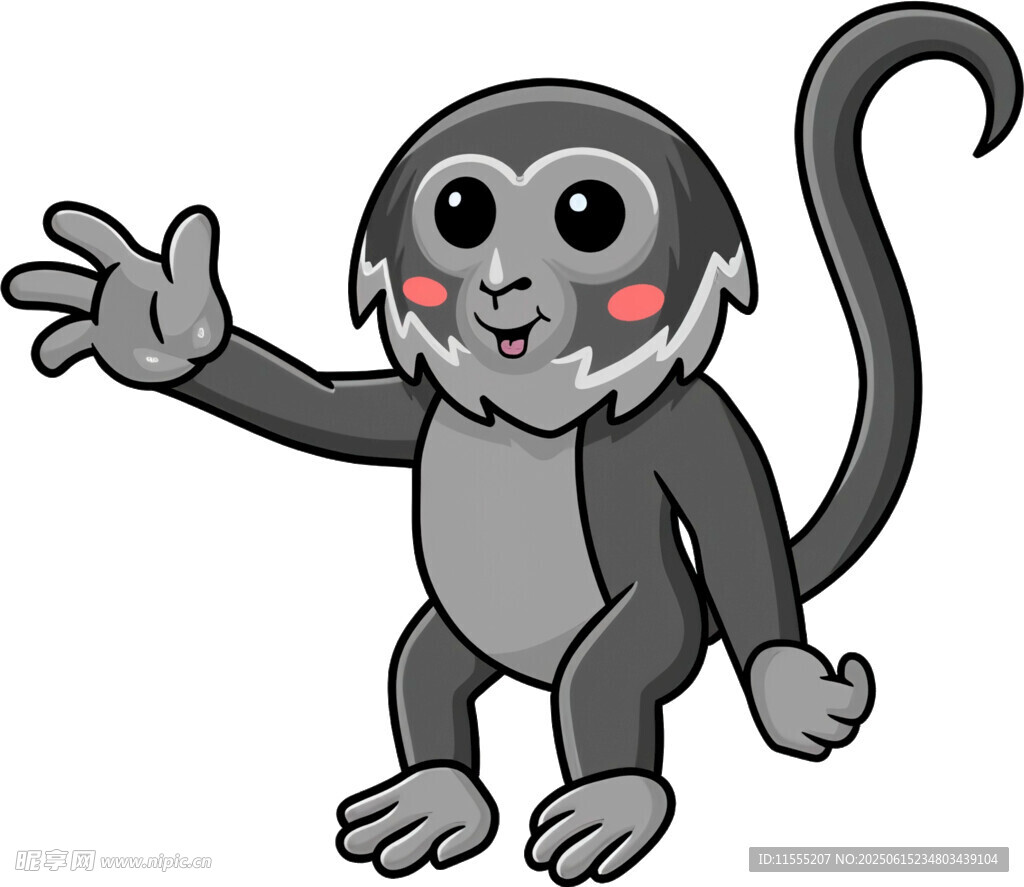 可爱挥手小猴子