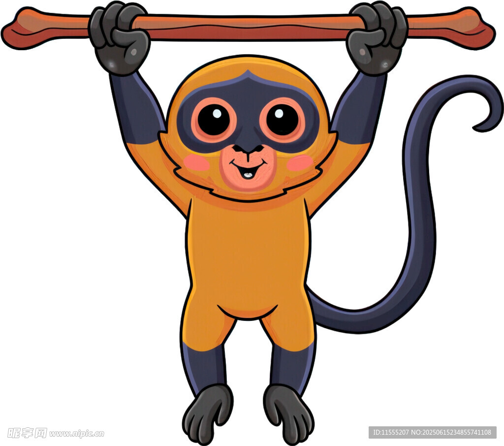 可爱小猴举木棍
