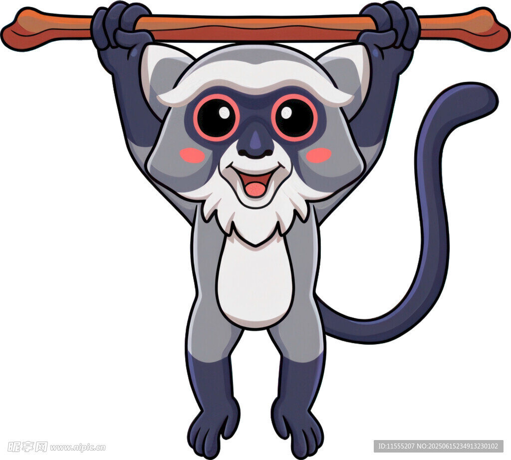 可爱小猴扛木棍