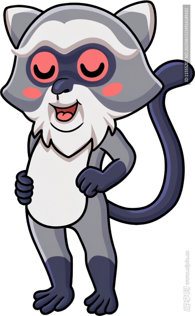 可爱卡通狐猴形象
