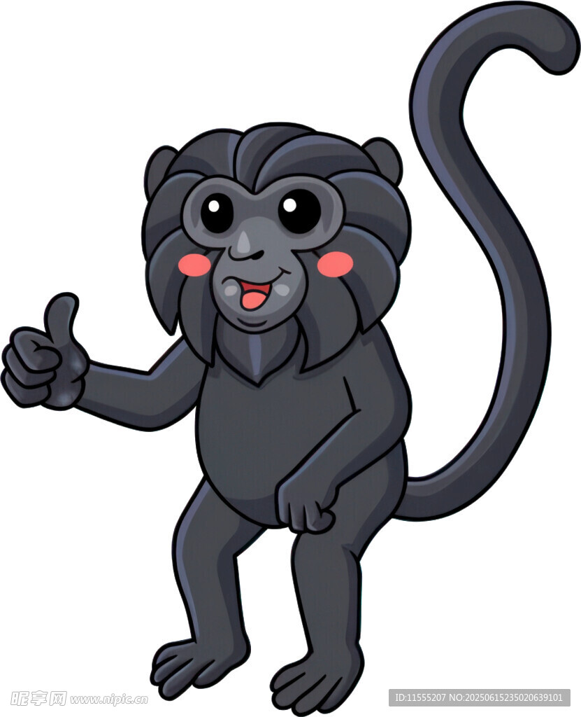 可爱黑猴子竖大拇指