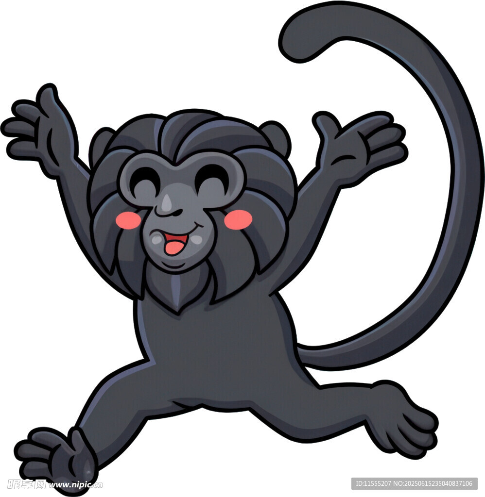 跳跃的黑猴子