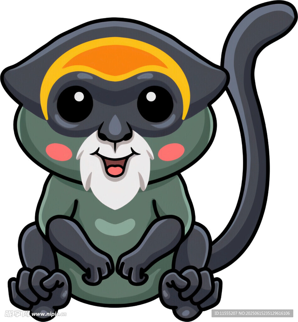 可爱绿毛小猴卡通形象