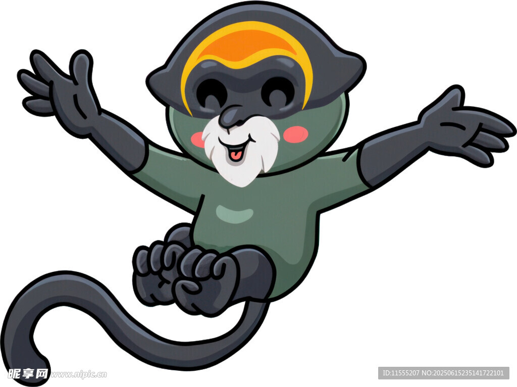 可爱小猴张开双臂