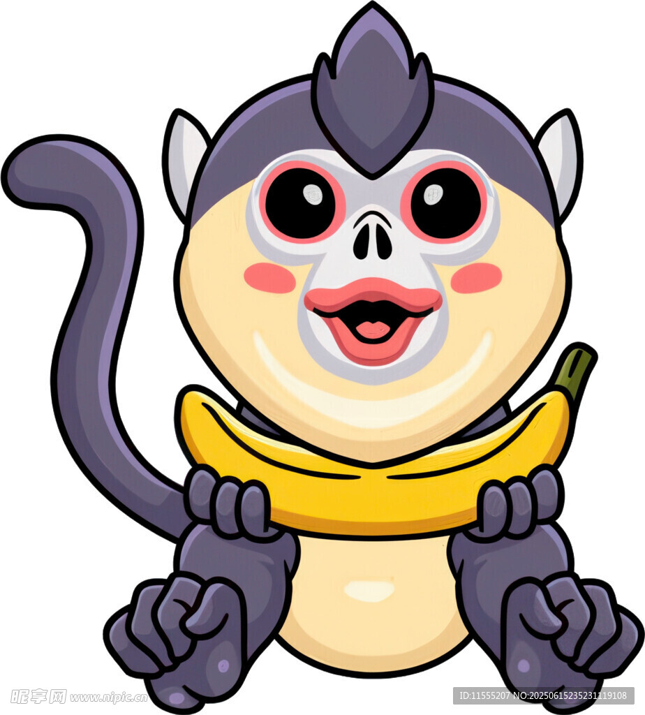 可爱小猴抱香蕉