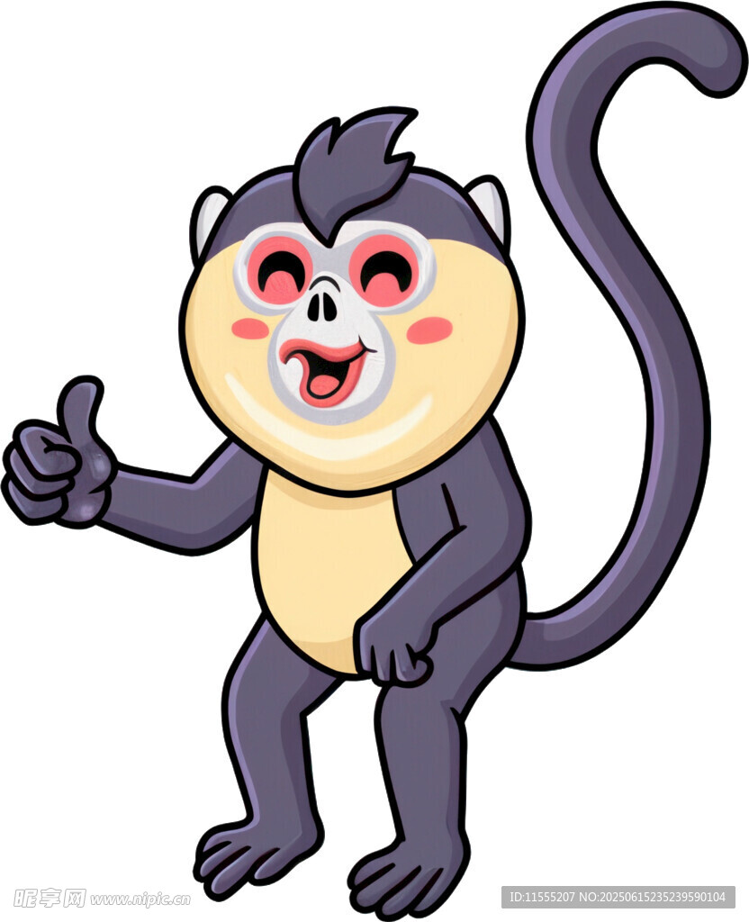 可爱猴子竖大拇指