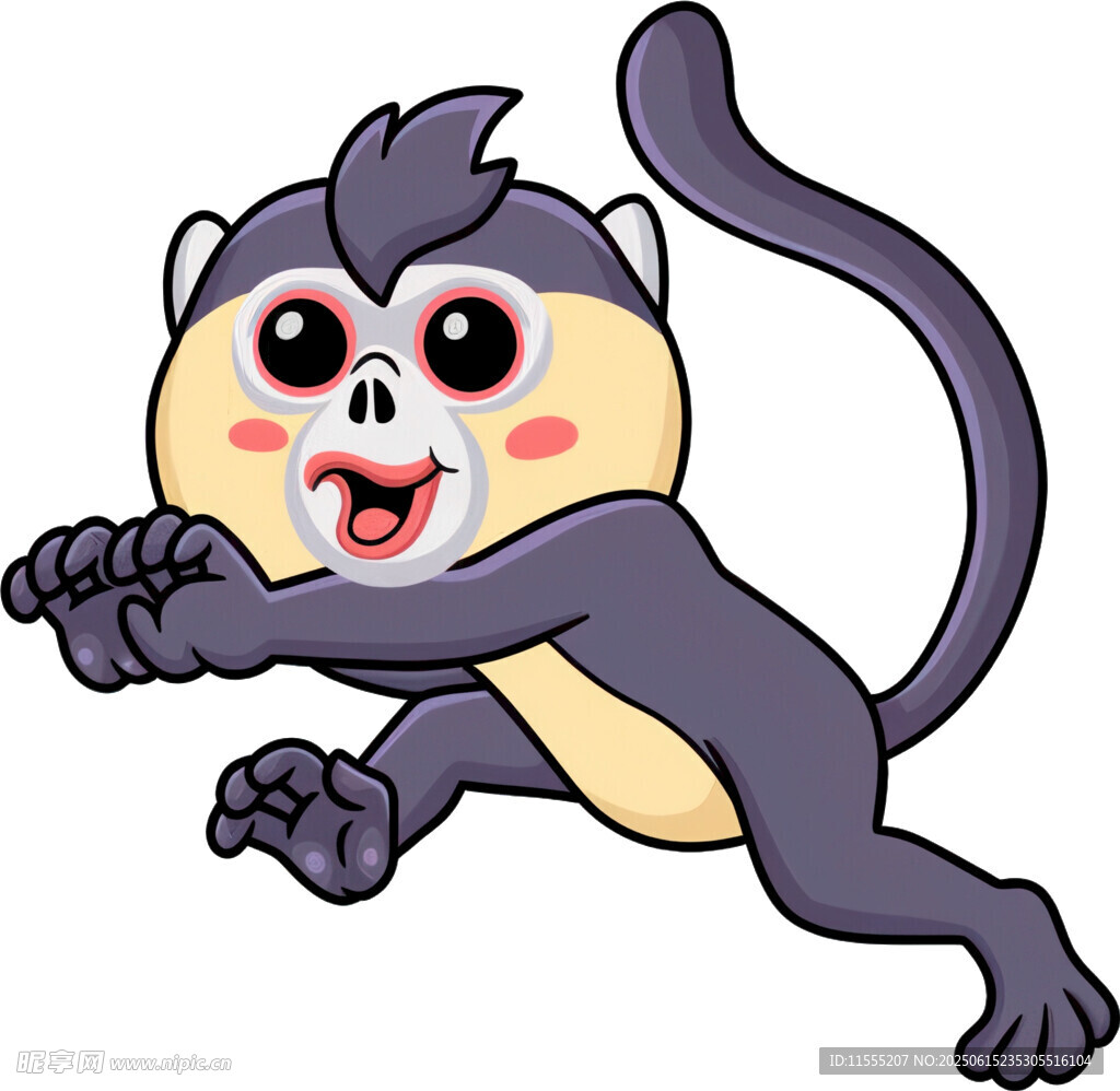 跳跃的卡通小猴