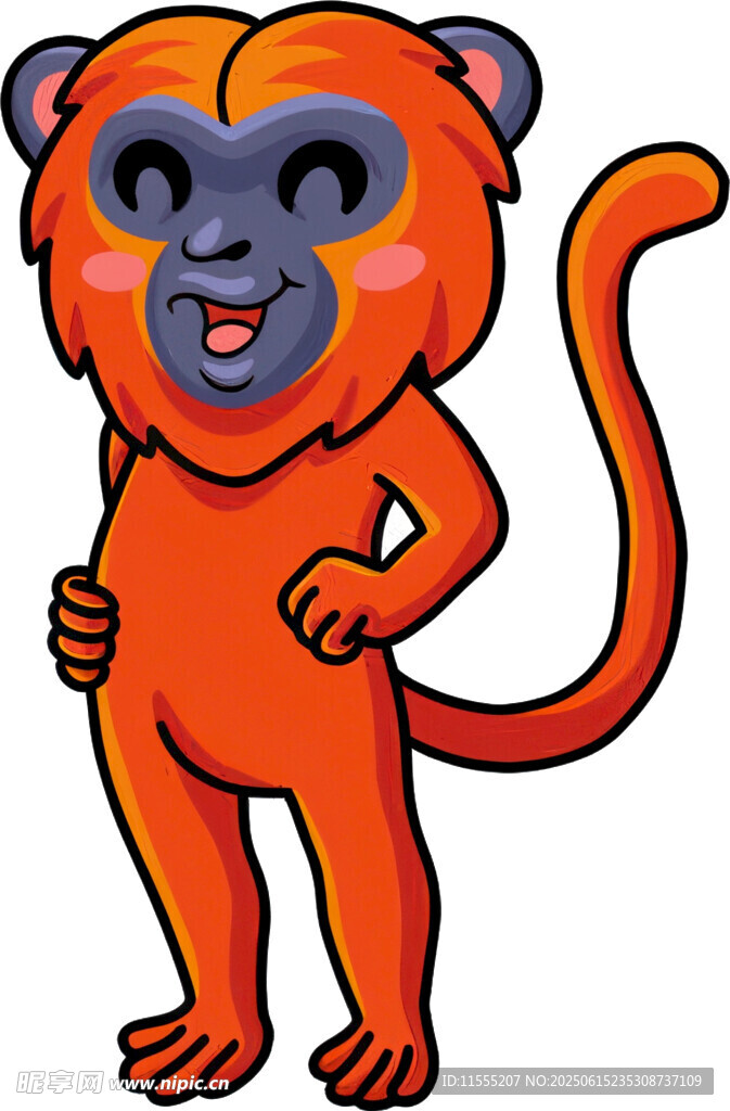 可爱橙色猴子卡通形象
