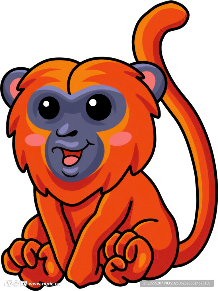 可爱橙色小猴卡通形象