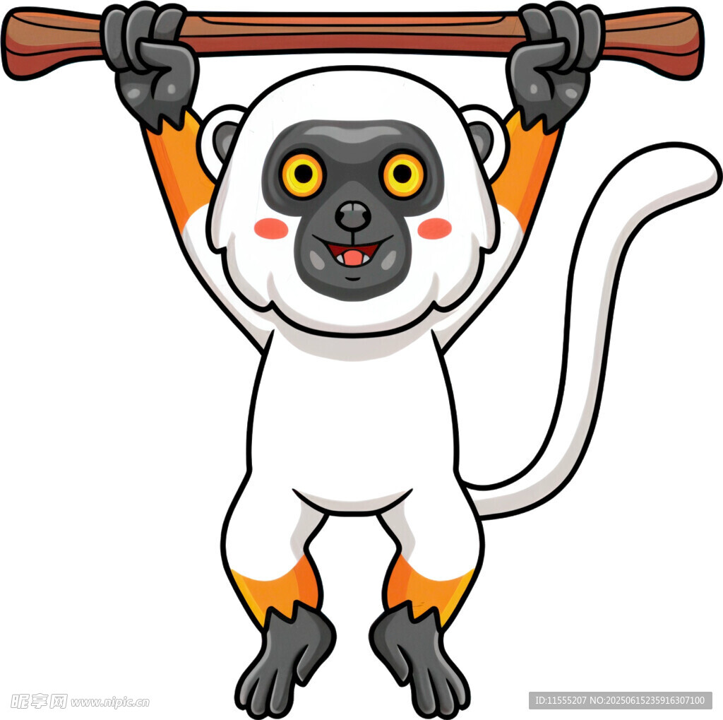 扛木棍的可爱小猴
