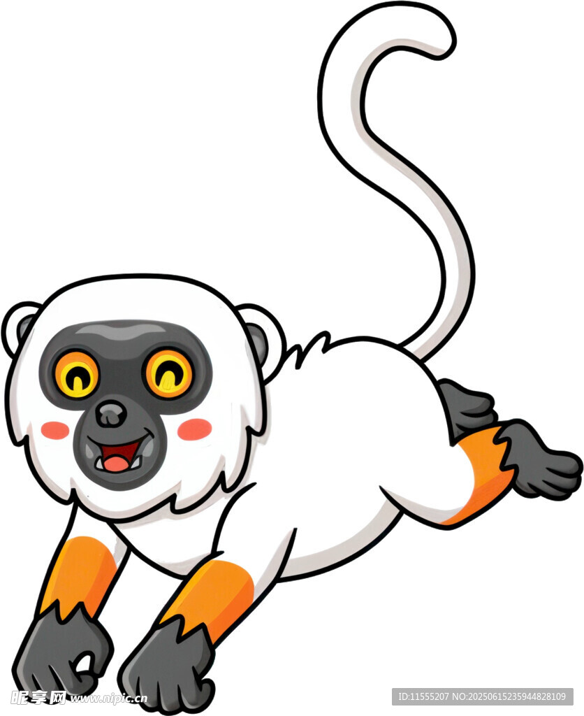 跳跃的白狐猴