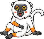 可爱白狐猴卡通形象