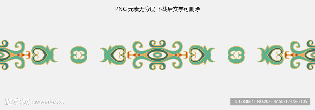 绿色花纹边框装饰图案