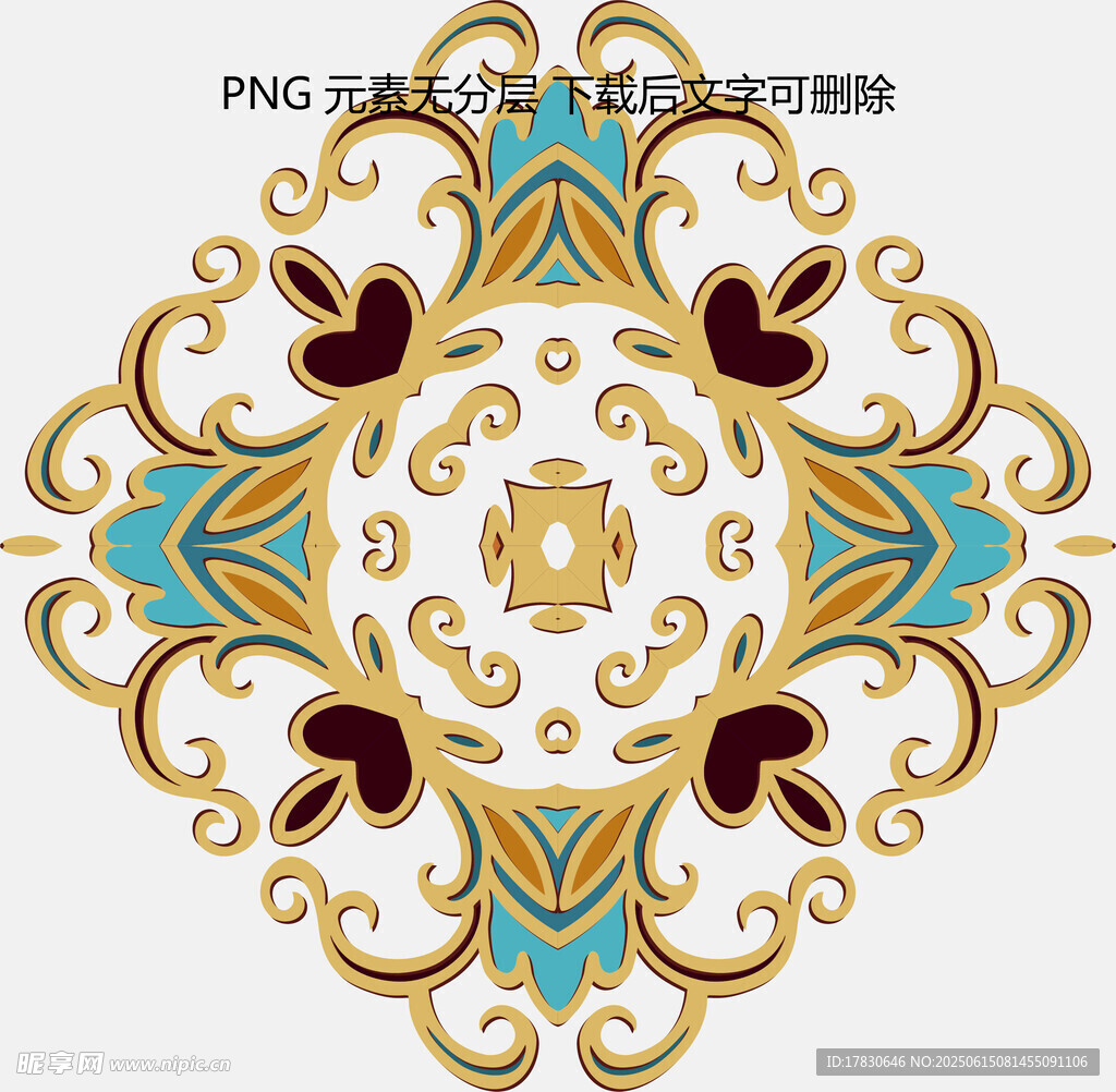 精美金色花纹装饰图案