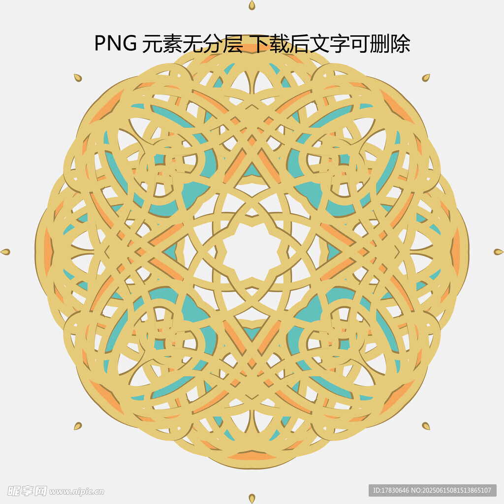 精美金色几何花纹圆形图案