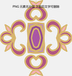 复古彩色对称花纹装饰图案