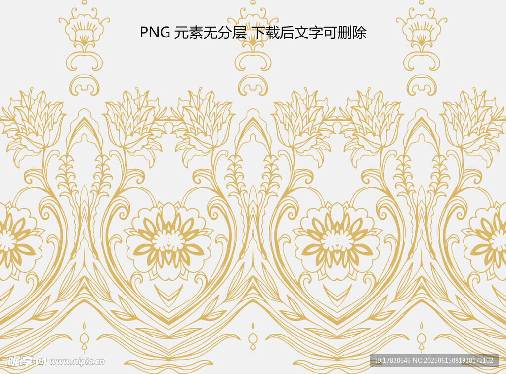 金色华丽花纹装饰图案