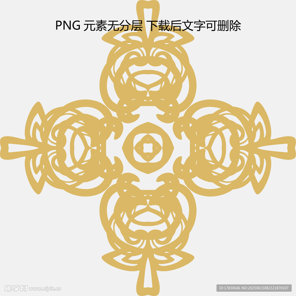 金色精美对称花纹图案