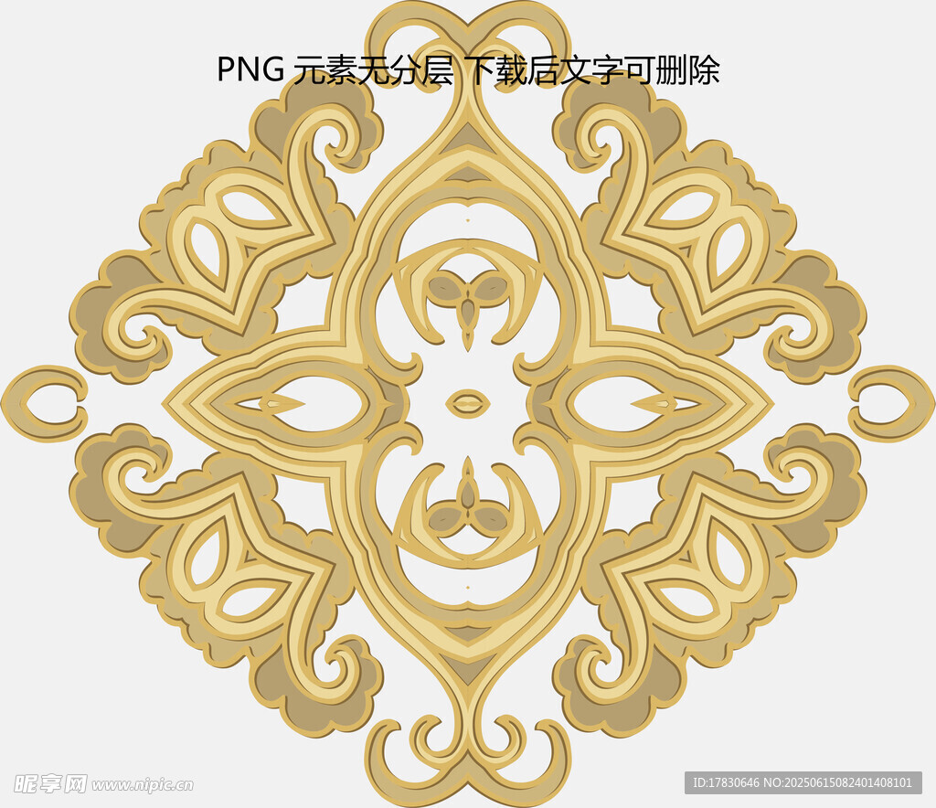 金色华丽对称花纹图案
