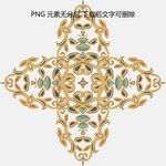 金色华丽花纹图案装饰元素