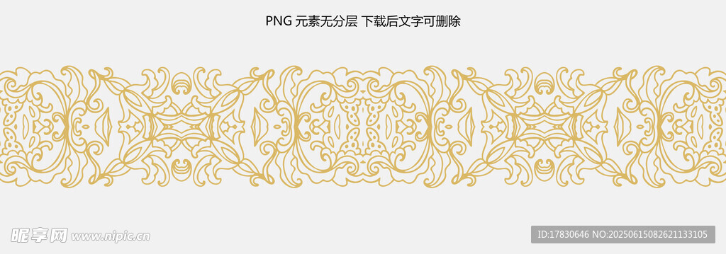 金色花纹边框图案设计