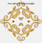 金色对称花纹装饰图案