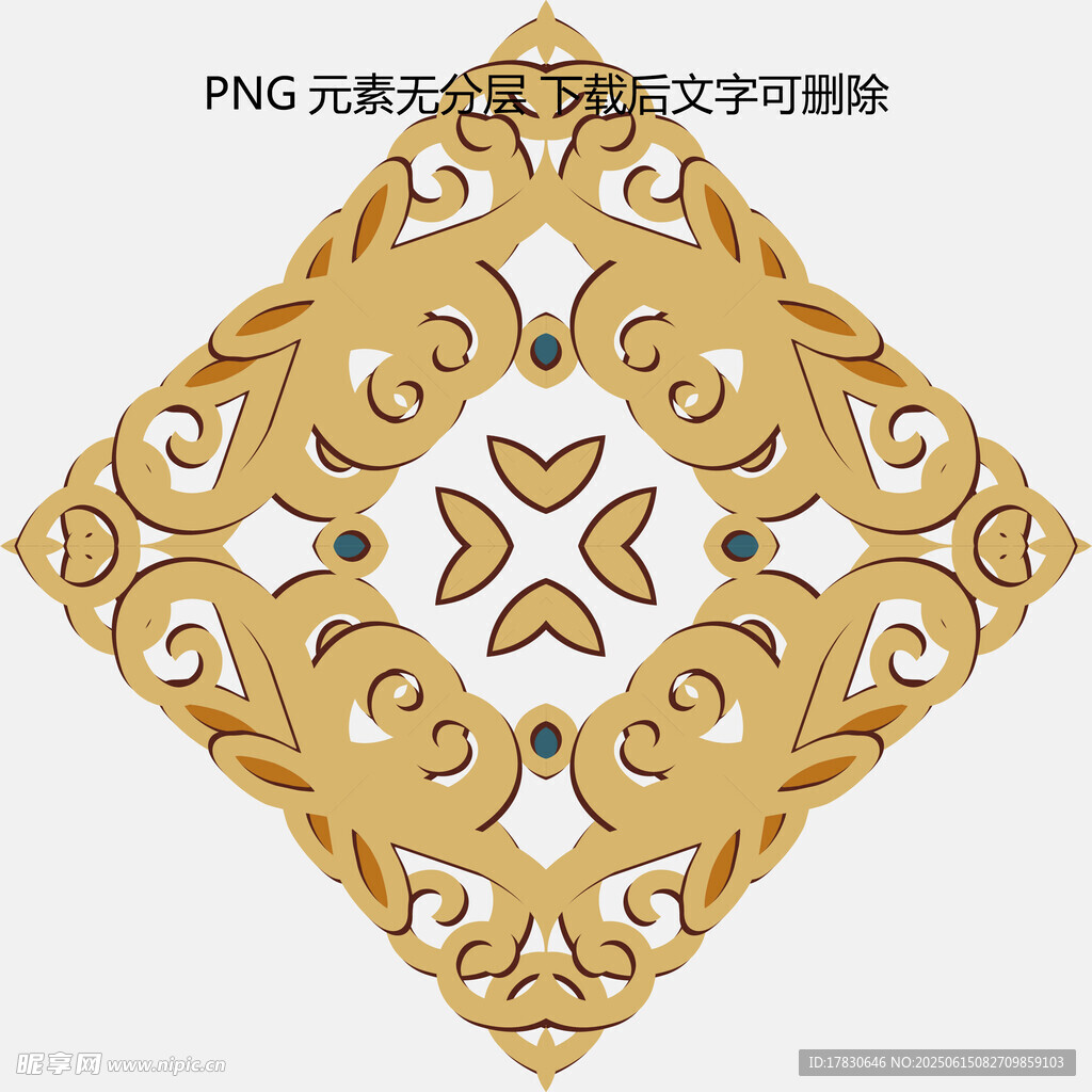 金色中式雕花装饰图案