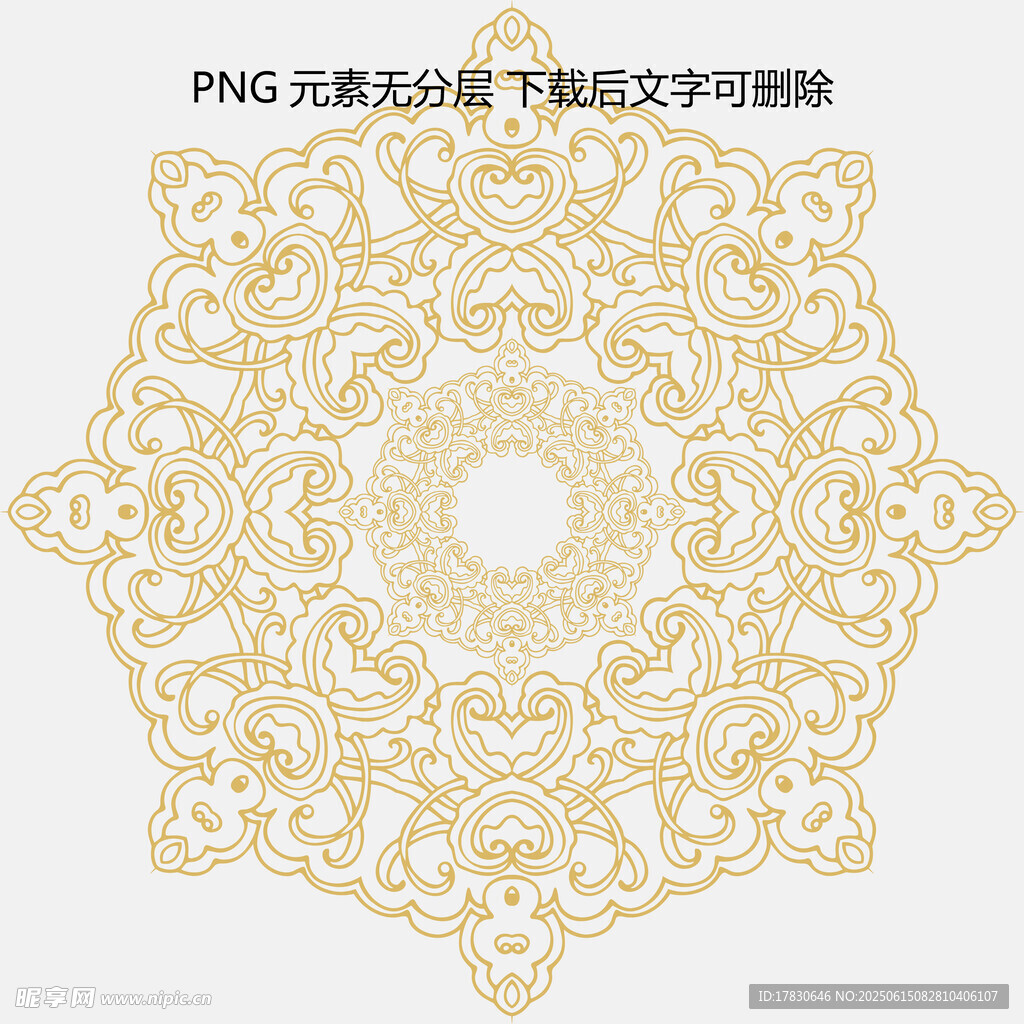 金色华丽花纹装饰图案