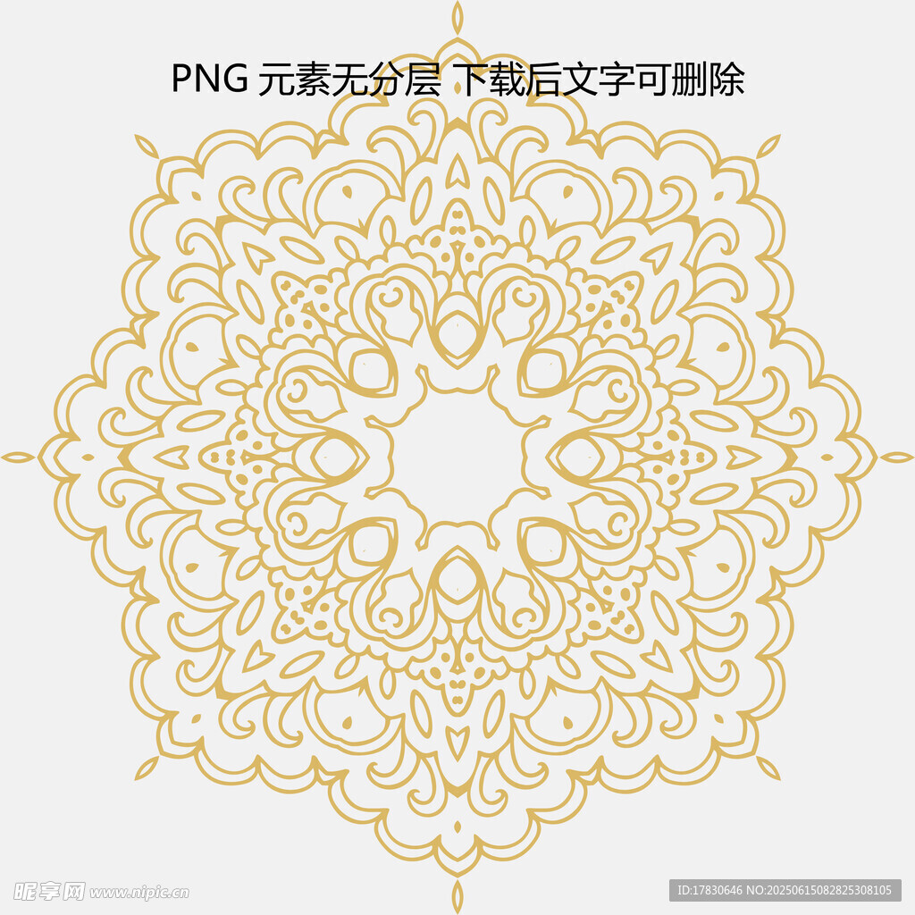 金色精美曼陀罗花纹图案