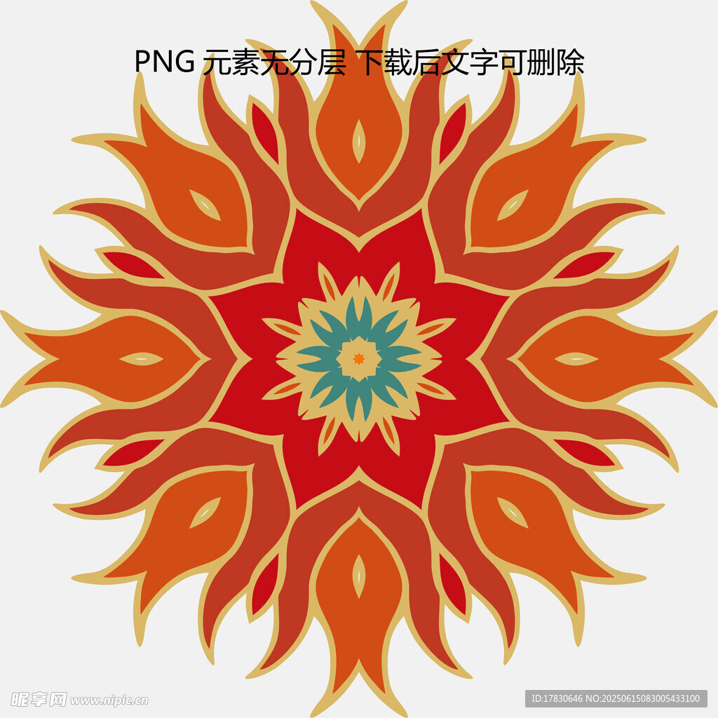 绚丽多彩的对称花卉图案