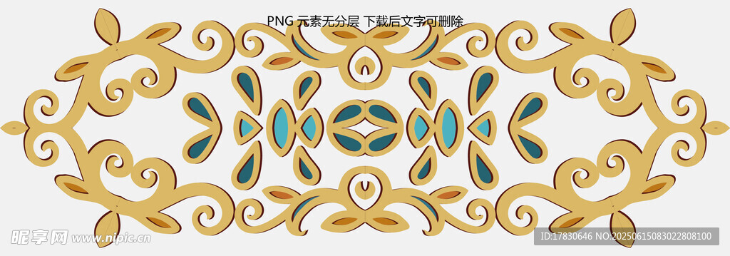 金色华丽花纹装饰图案