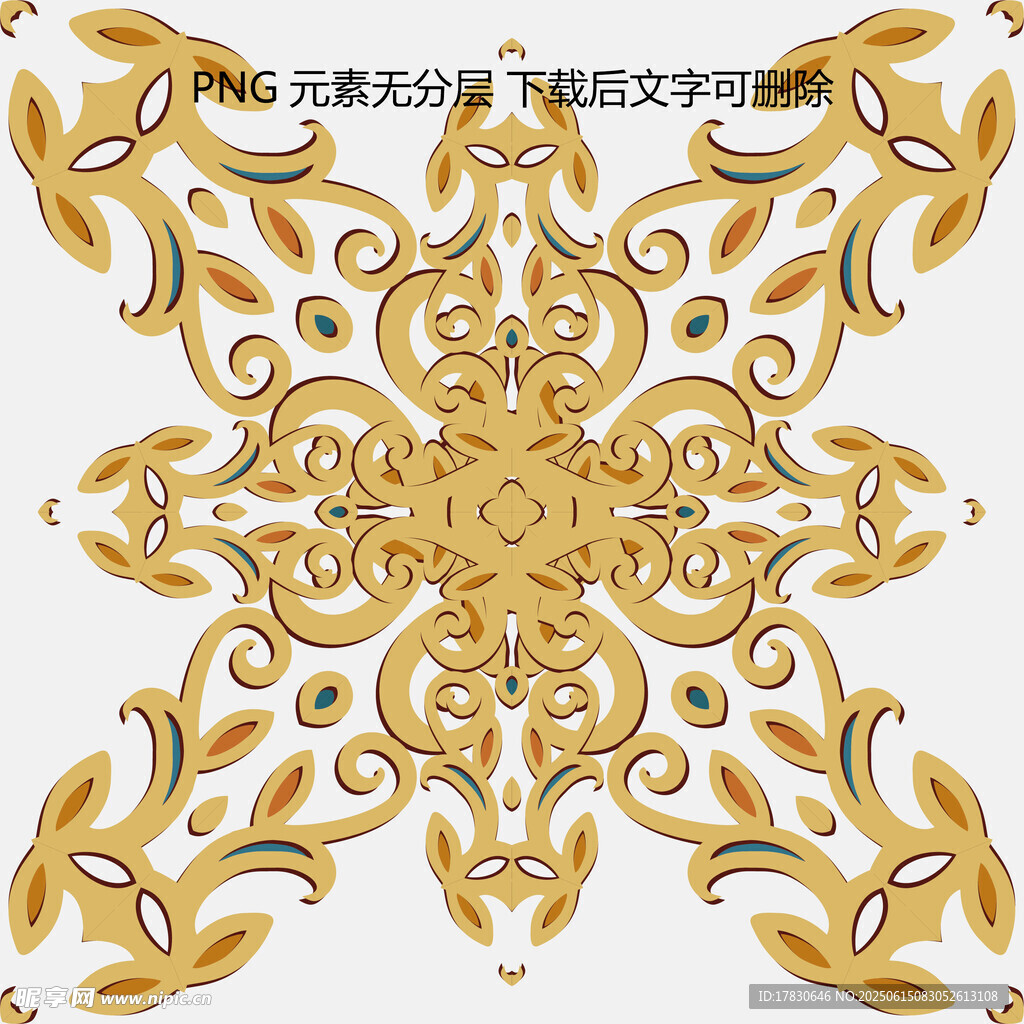 金色华丽对称花纹图案