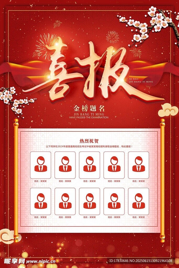 喜庆喜报表彰人员名单