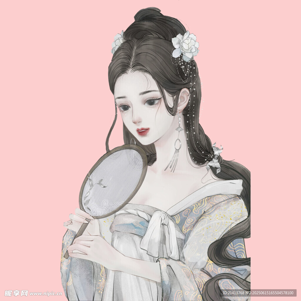 古风持扇佳人