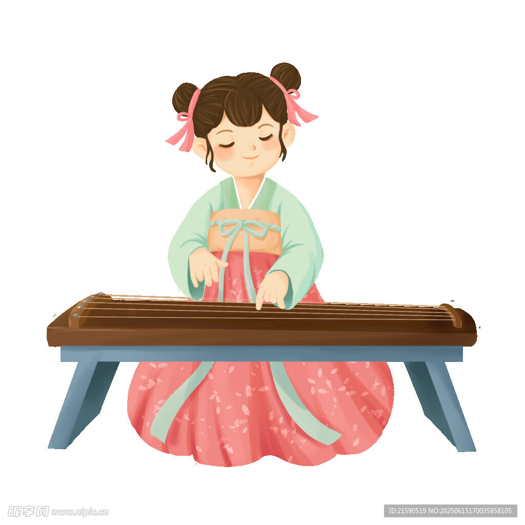 古装少女弹奏