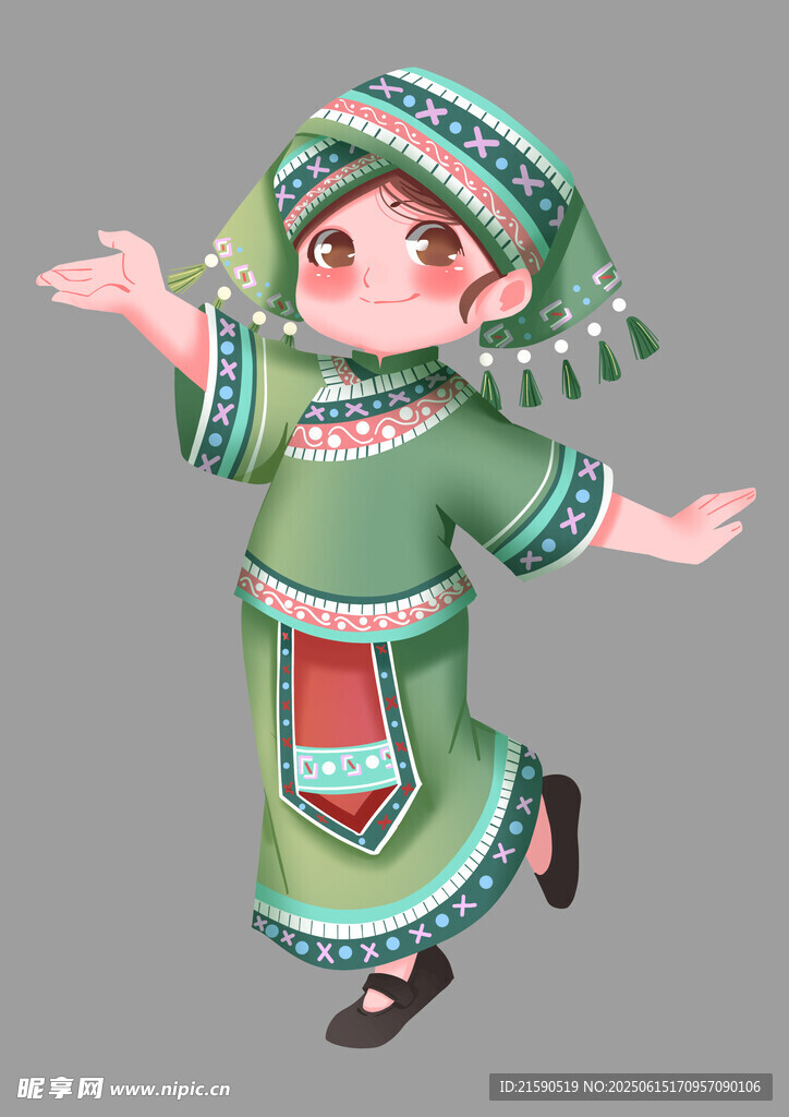 民族服饰可爱女孩