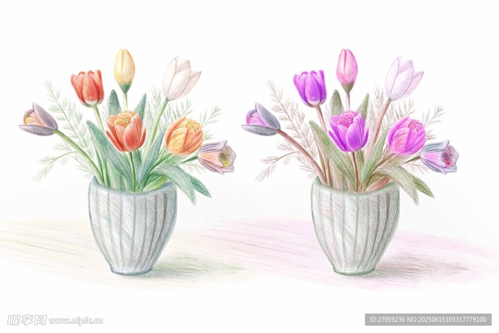 手绘插花