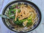 美味蔬菜肉丝汤面