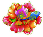 多彩绚丽花卉图案