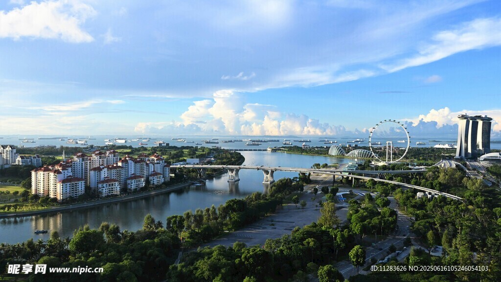 新加坡城市河畔美丽风光
