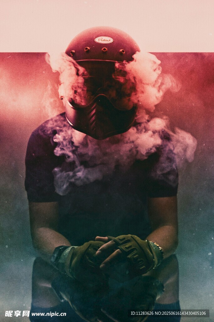 烟雾中的神秘人物形象