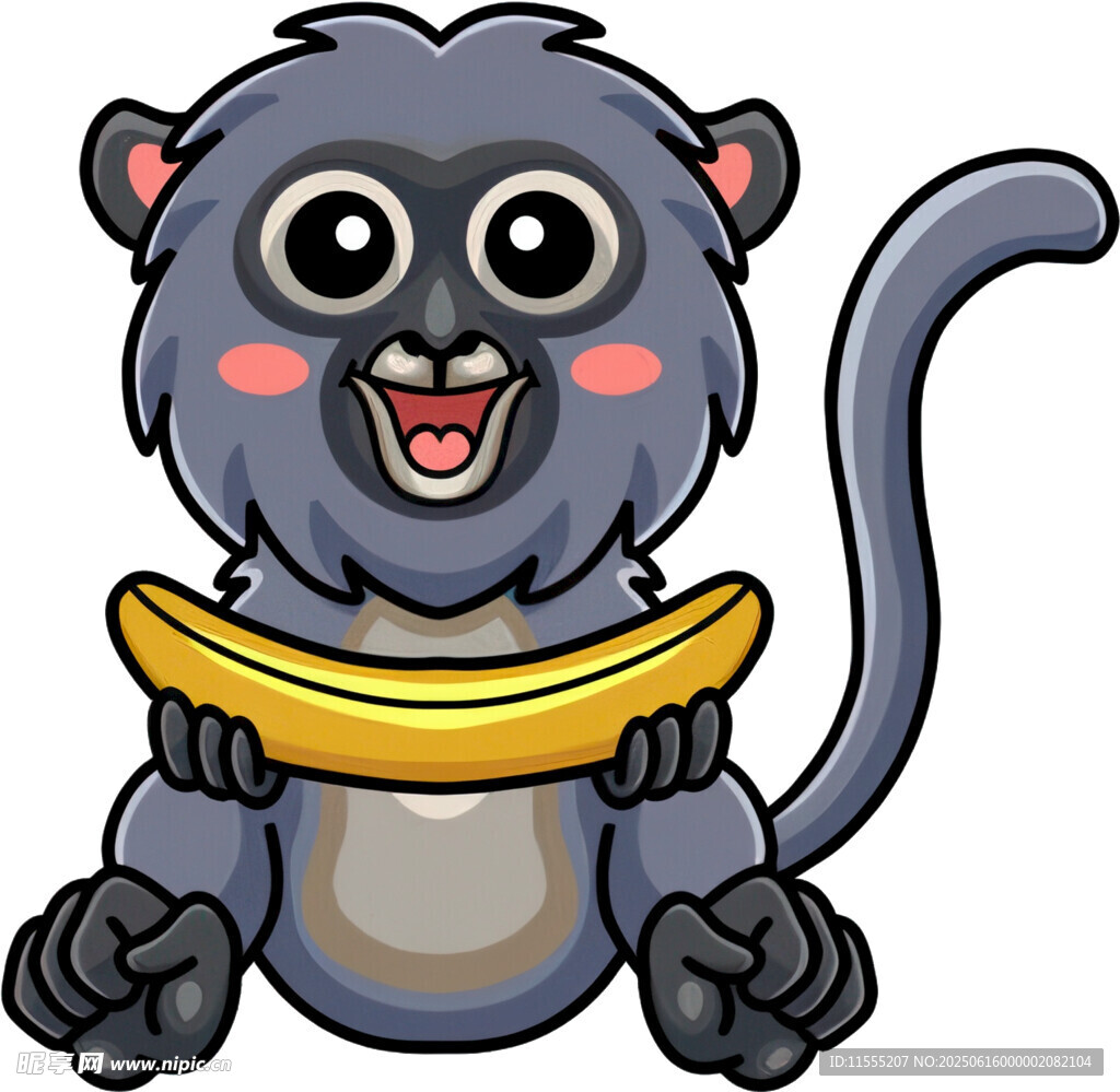 可爱小猴抱香蕉