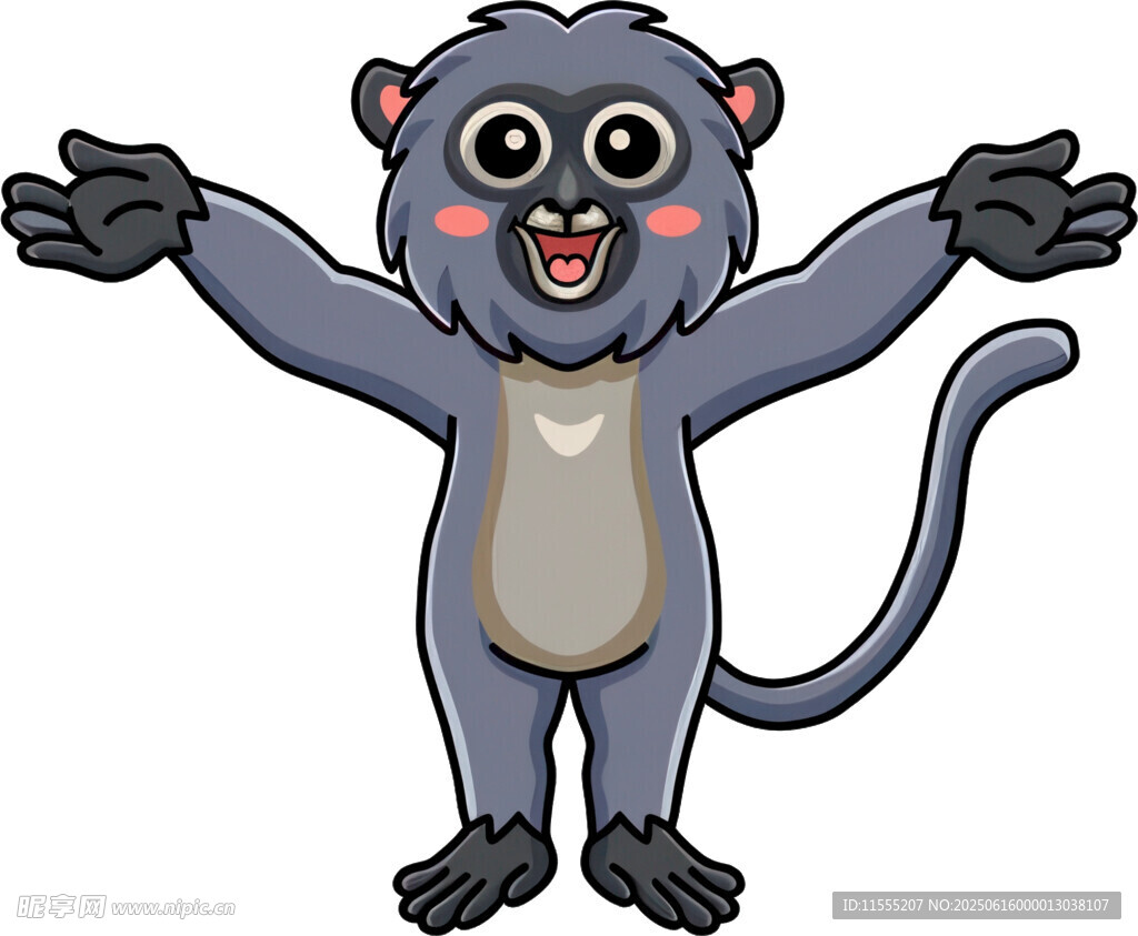 可爱猴子张开双臂