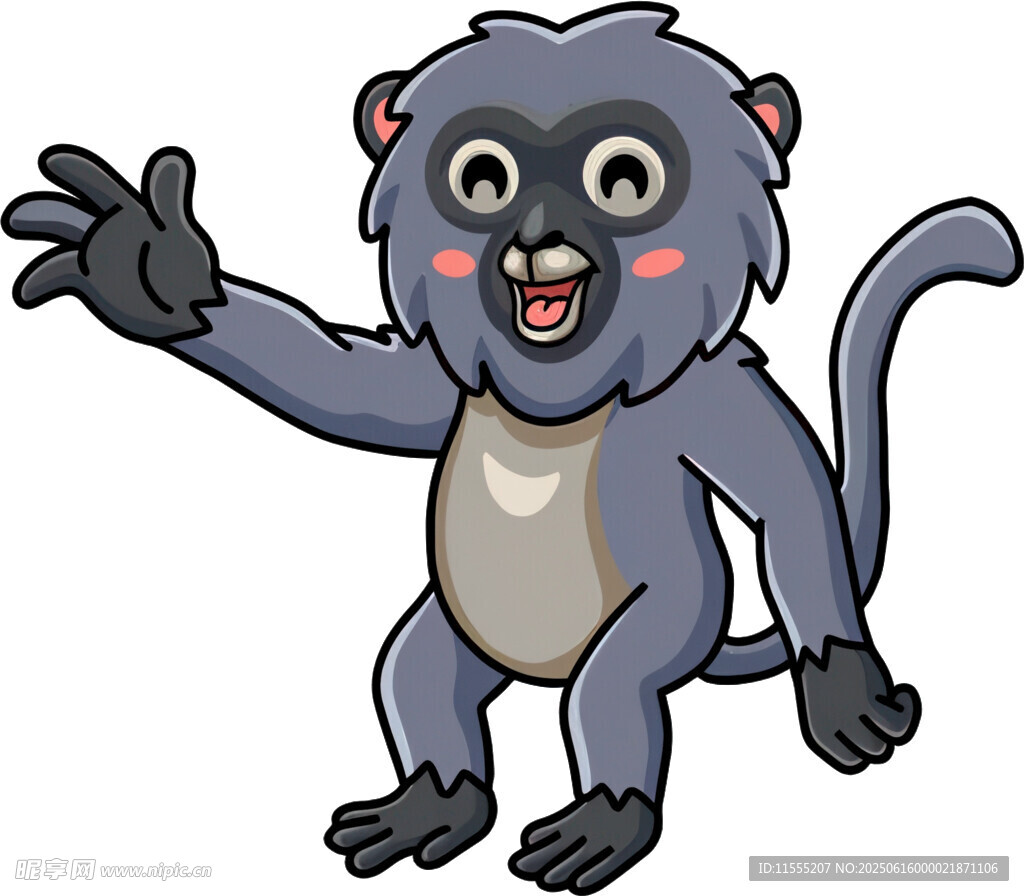可爱挥手小猴子