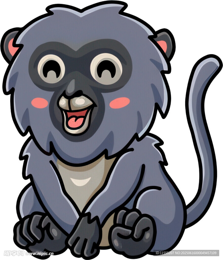 可爱灰毛小猴坐立卖萌