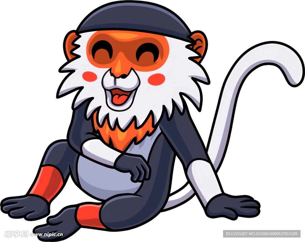 可爱卡通猴子坐姿形象