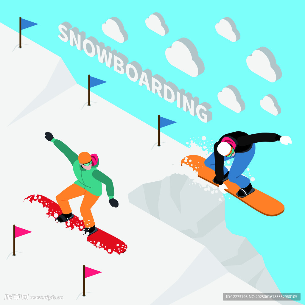双人滑雪英姿