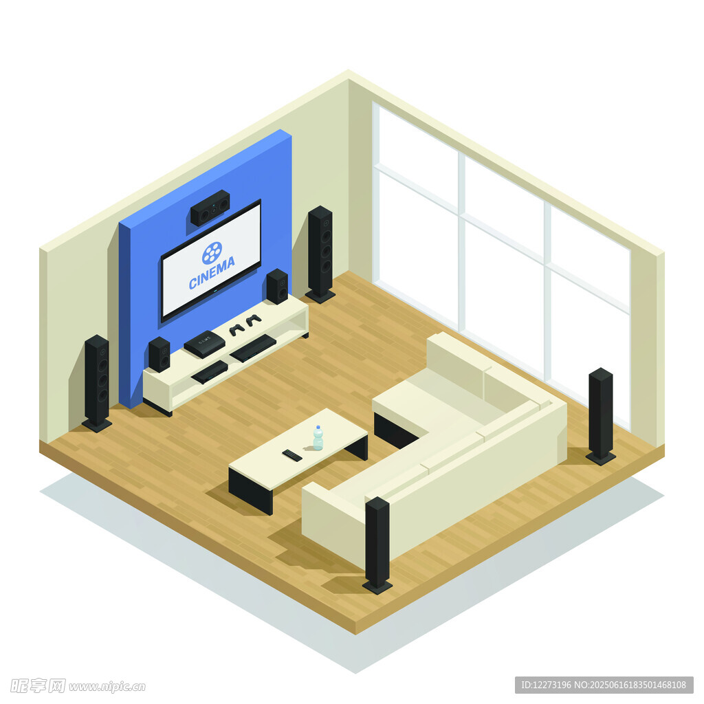 现代简约风格客厅3D模型