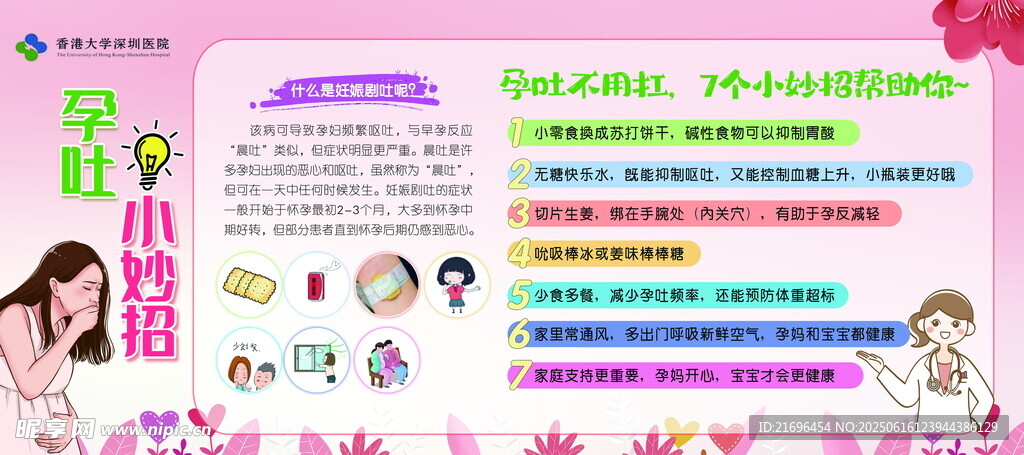 孕吐妙招 医院展板